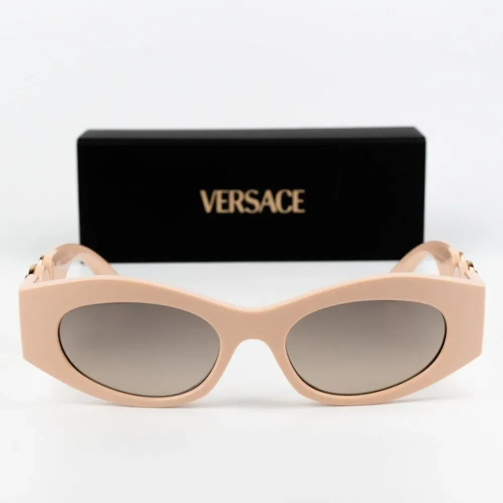 SALE! NEW Versace VE4480U 54946I Nude Brown Mirror  Oval Unisex Sunglasses